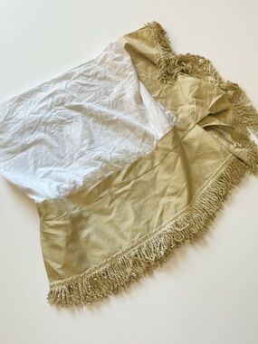 Vintage Traditional Queen Bed Skirt Gold Tassel Fringe Heavy Bullion Trim